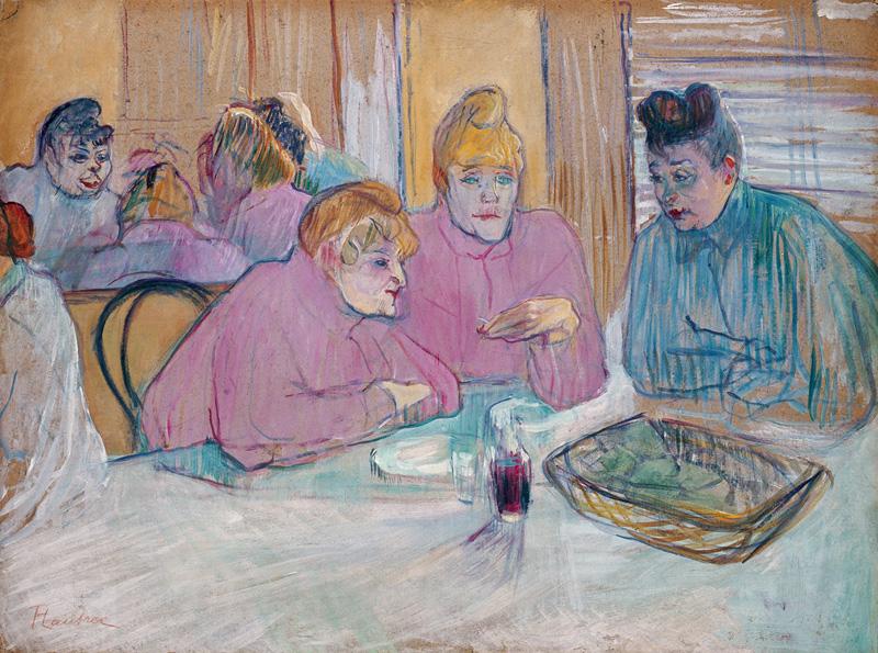 Henri  Toulouse-Lautrec The ladies in the brothel dining-room oil painting picture